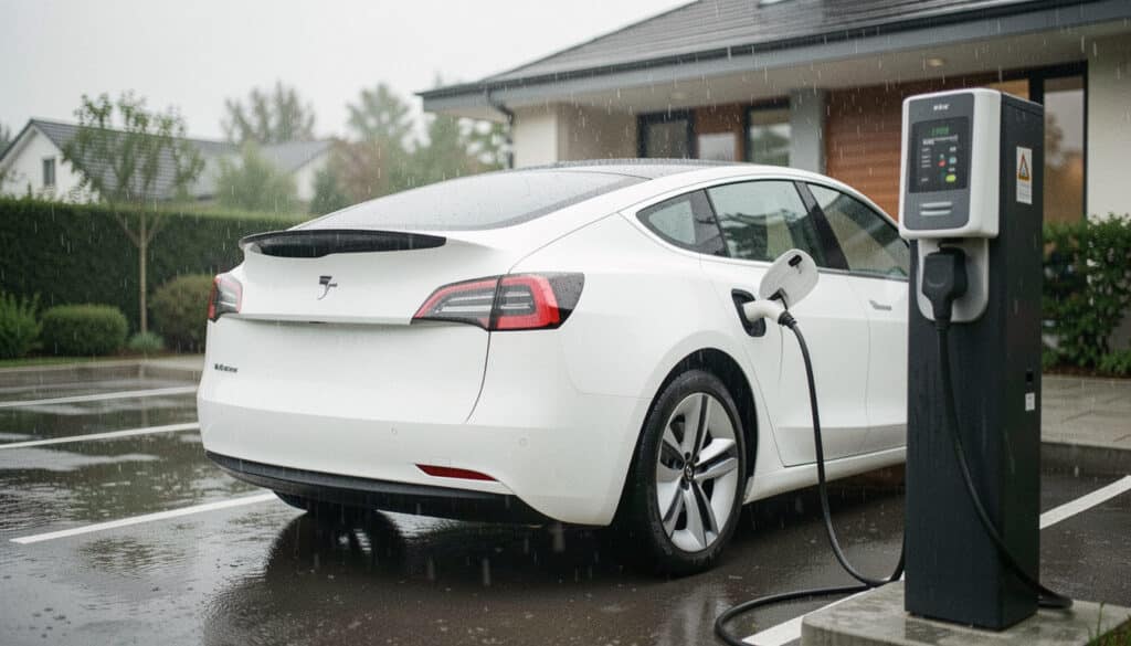 Recharger sa voiture électrique sous la pluie sans risque