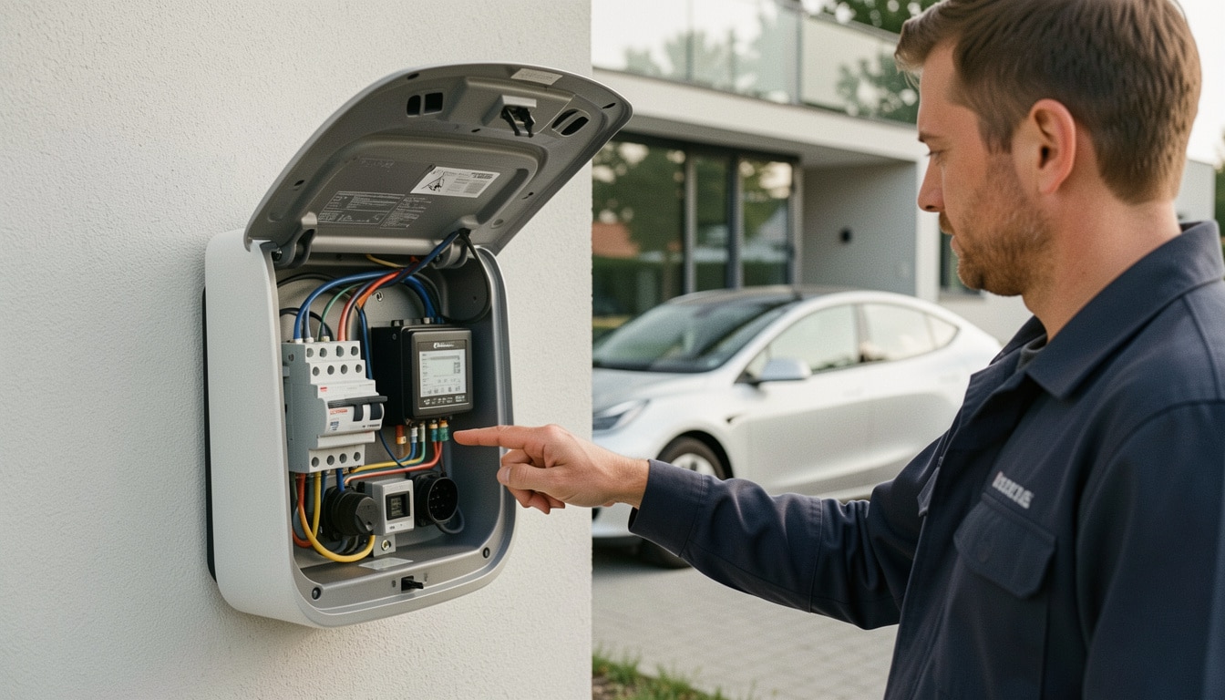 Schéma d’une borne de recharge pour voiture électrique